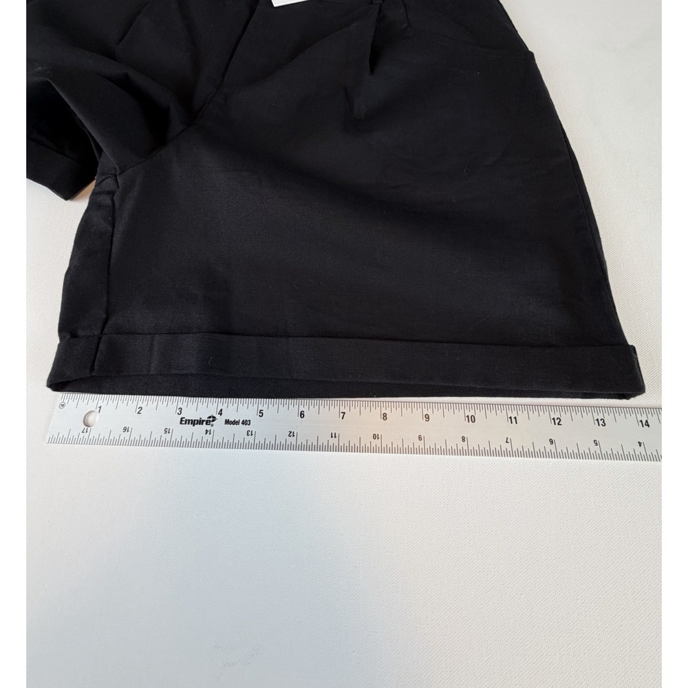 Belle Poque Women XL Black High Waist Shorts Cotton Stretch Waist Vintage Style - Picture 7 of 8